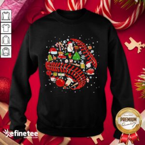 Awesome Merry Christmas Softballs Baseball Santa Xmas Sports Sweatshirt - Design By Refinetee.com