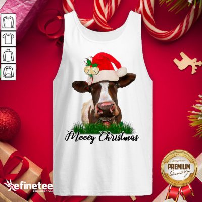 Awesome Santa Cow Mooey Christmas Tank-Top - Design By Refinetee.com