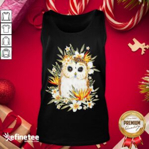 Awesome The Owl With Flower Tank-Top - Design By Refinetee.com