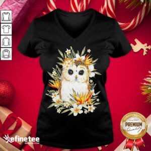 Awesome The Owl With Flower V-neck - Design By Refinetee.com