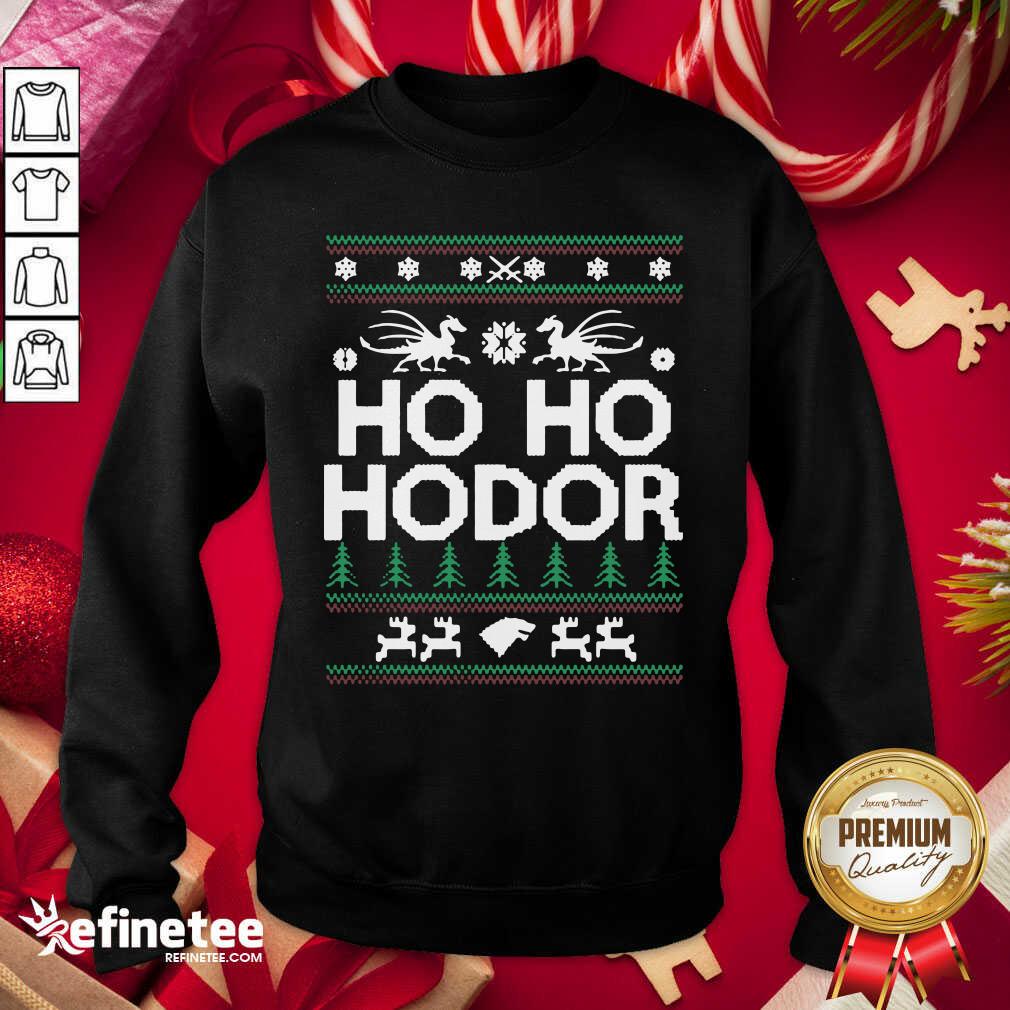 Beautiful Ho Ho Hodor Toothless Merry Christmas Sweatshirt - Design By Refinetee.com Ho Ho Hodor Toothless Merry Christmas Sweatshirt - Design By Refinetee.com