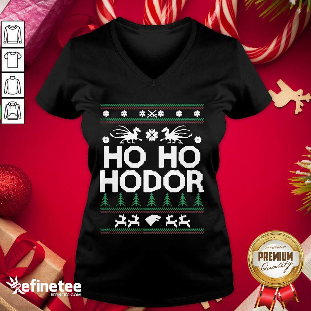 Beautiful Ho Ho Hodor Toothless Merry Christmas V-neck - Design By Refinetee.com Ho Ho Hodor Toothless Merry Christmas V-neck - Design By Refinetee.com