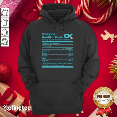 Beautiful Warrior Cervical Cancer Nutrition Facts Cervical Cancer Awareness Hoodie - Design By Refinetee.com