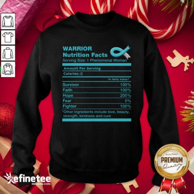 Beautiful Warrior Cervical Cancer Nutrition Facts Cervical Cancer Awareness Sweatshirt - Design By Refinetee.com