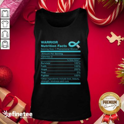 Beautiful Warrior Cervical Cancer Nutrition Facts Cervical Cancer Awareness Tank Top - Design By Refinetee.com