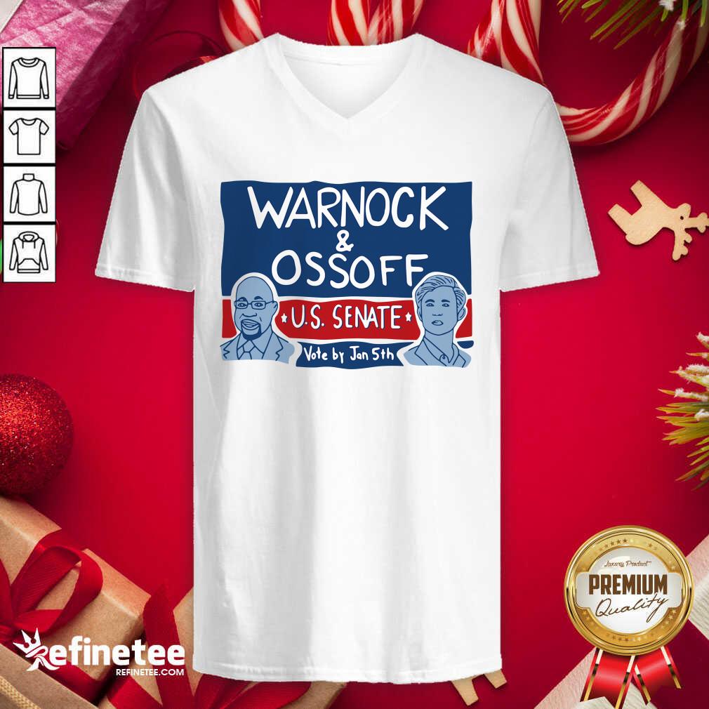 Cool Warnock Ossoff For Senate V-neck - Design By Refinetee.com Warnock Ossoff For Senate V-neck - Design By Refinetee.com