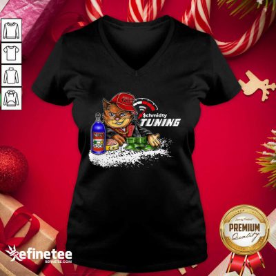 Cute Schmidty Tuning Mad Cat V-neck - Design By Refinetee.com