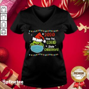 Fantastic Grinch 2020 How Covid Stole Christmas Fantastic Grinch 2020 How Covid Stole Christmas V-neck - Design By Refinetee.com