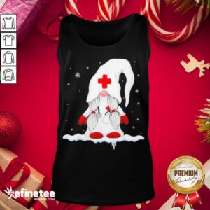 Premium Gnome Nurse Christmas Sweater Tank-Top - Design By Refinetee.com