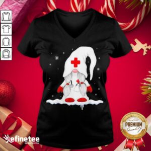 Premium Gnome Nurse Christmas Sweater V-neck - Design By Refinetee.com
