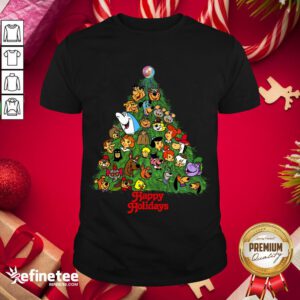 Funny Holidays From Your Favorite Cartoon Characters In A Christmas Tree Shirt- Design By Refinetee.com