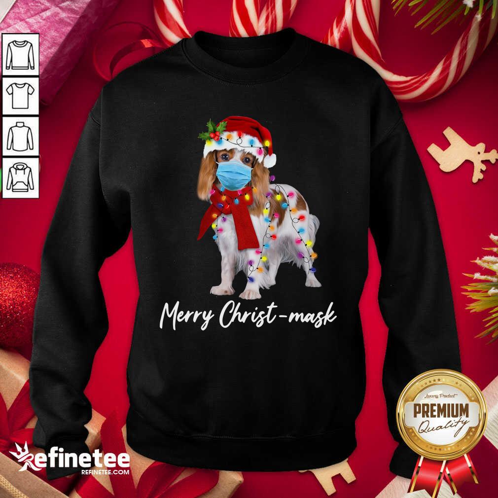 Funny Merry Christ Mask Merry Christmas Light Sweatshirt - Design By Refinetee.com