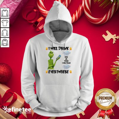 Funny The Grinch I Will Drink Keystone Light Here And There Everywhere Christmas Sweater Hoodie - Design By Refinetee.com