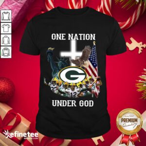 Good Green Bay Packers On Nation Under God American Flag Shirt- Design By Refinetee.com