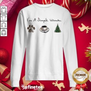 Good I'm A Simple Woman I Like Dog Coffee Christmas Tree Sweatshirt - Design By Refinetee.com