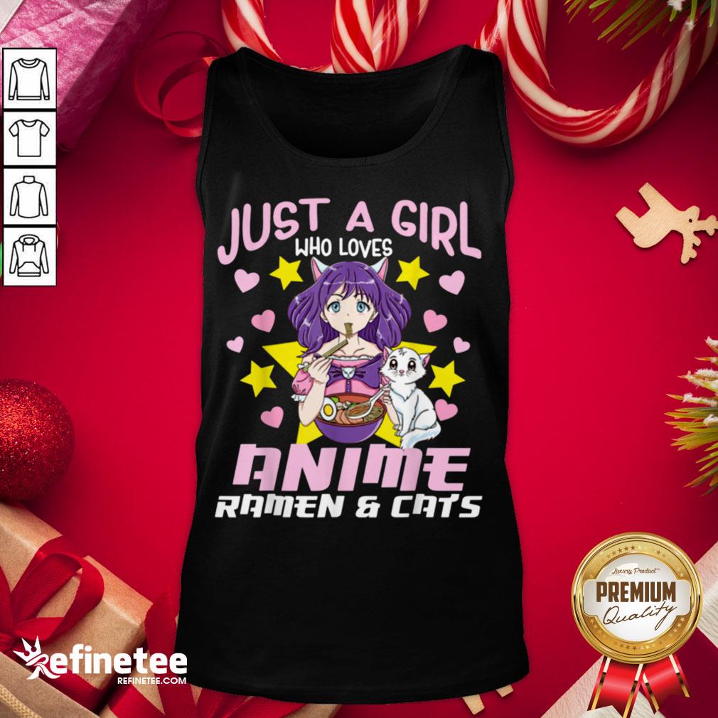Good Just A Girl Who Loves Anime Ramen And Cats Tank-Top - Design By Refinetee.com Good Just A Girl Who Loves Anime Ramen And Cats Tank-Top - Design By Refinetee.com