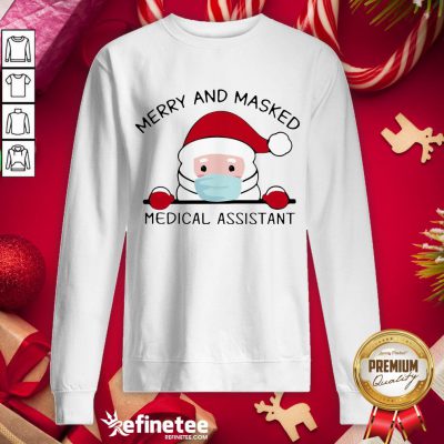 Good Santa Claus Face Mask Merry And Masked Medical Assistant Sweat Sweatshirt - Design By Refinetee.com