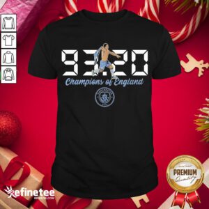Good Sergio Aguero 93 20 Champions Of England Manchester City Shirt- Design By Refinetee.com