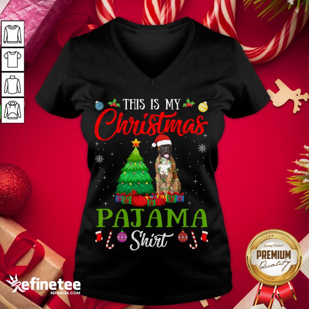Good This Is My Christmas Pajama Shirt Boxer Dog Lover Gift V-neck - Design By Refinetee.com Good This Is My Christmas Pajama Shirt Boxer Dog Lover Gift V-neck - Design By Refinetee.com