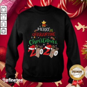 Great Merry Quarantine Christmas 2020 Pajamas Matching Family Gift Sweatshirt - Design By Refinetee.com