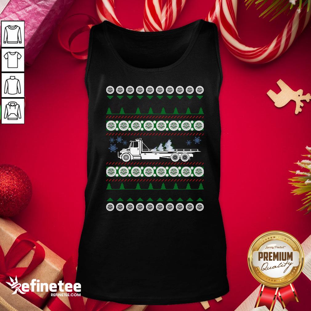 Great Proud Tow Truck Operator Ugly Christmas Tank Top- Design By Refinetee.com