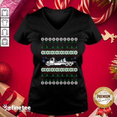 Great Proud Tow Truck Operator Ugly Christmas V-neck- Design By Refinetee.com