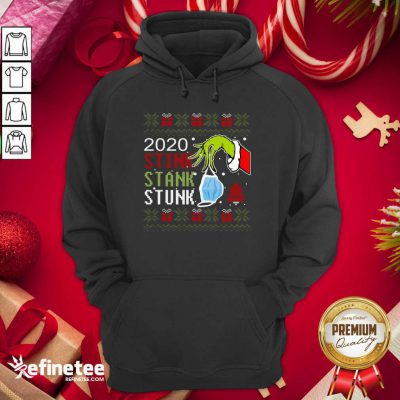 Hand Grinch Holding Mask 2020 Stink Stank Stunk Ugly Christmas Hoodie - Design By Refinetee.com