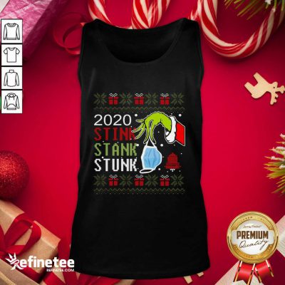 Hand Grinch Holding Mask 2020 Stink Stank Stunk Ugly Christmas Tank Top - Design By Refinetee.com