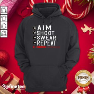 Happy Aim Shoot Swear Repeat Billiards Christmas Gift Hoodie - Design By Refinetee.com