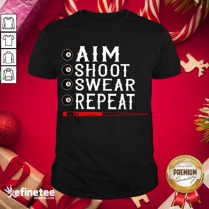 Happy Aim Shoot Swear Repeat Billiards Christmas Gift Shirt- Design By Refinetee.com