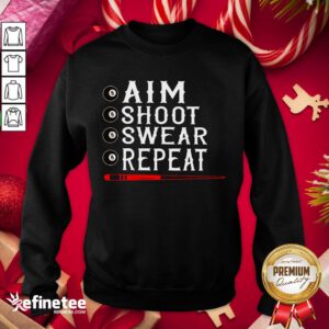Happy Aim Shoot Swear Repeat Billiards Christmas Gift Sweatshirt - Design By Refinetee.com