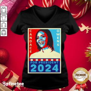 Happy Candace Owens For President 2024 V-neck - Design By Refinetee.com