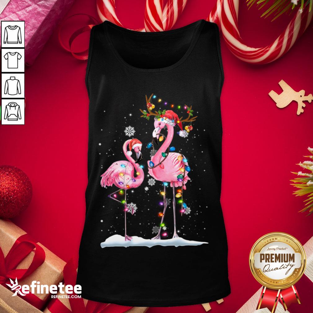 Happy Christmas Flamingo Santa Hat Xmas Lights Flamingo Loves Tank-Top- Design By Refinetee.com Happy Christmas Flamingo Santa Hat Xmas Lights Flamingo Loves Tank-Top- Design By Refinetee.com