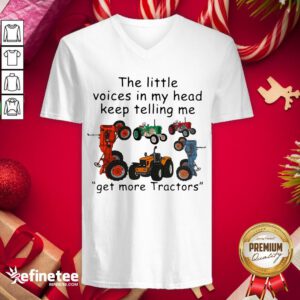 Happy Little Voices Head Keep Telling Get Tractors V-neck - Design By Refinetee.com