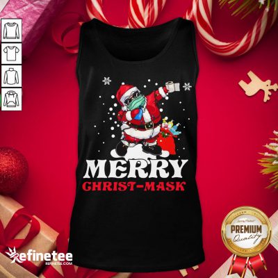 Happy Merry Christmask 2020 Dabbing Santa Toilet Paper Christmas Tank-Top - Design By Refinetee.com