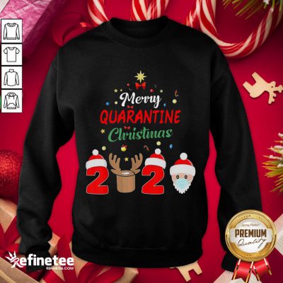 Happy Merry Quarantine Christmas 2020 Xmas Pajamas Holidays Gift Sweatshirt - Design By Refinetee.com