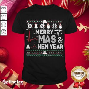 Happy Nurse Merry Mas And A New Year Ugly Christmas Shirt - Design By Refinetee.com