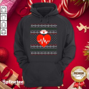 Happy Nurse Ugly Sweater Merry Christmas Nursing Holiday Hoodie - Design By Refinetee.com
