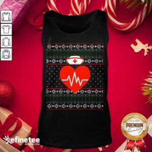 Happy Nurse Ugly Sweater Merry Christmas Nursing Holiday Tank-Top - Design By Refinetee.com