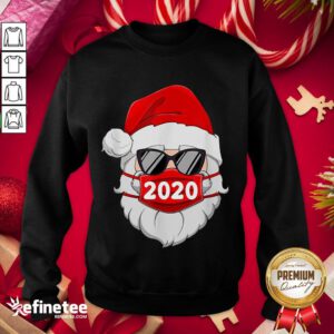 Happy Santa With Face Mask 2020 Christmas Sweatshirt - Design By Refinetee.com