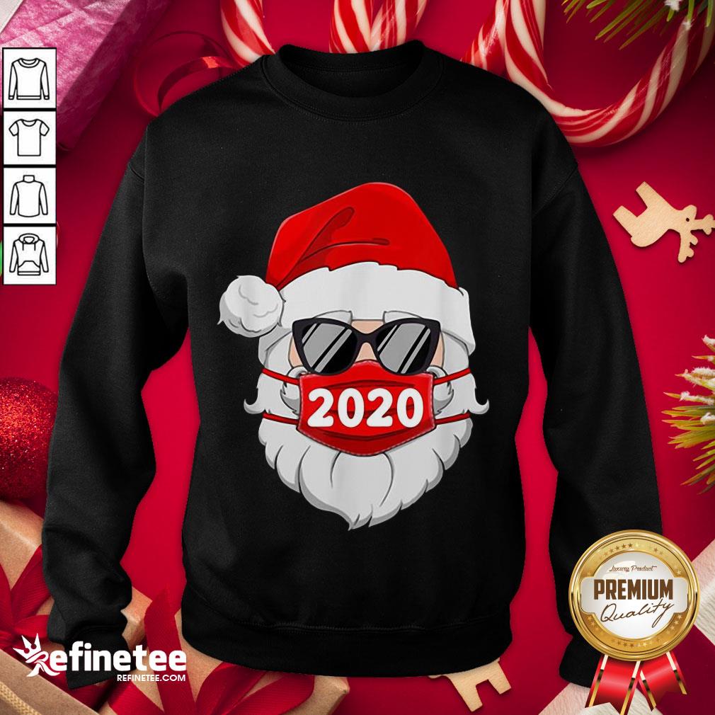 Happy Santa With Face Mask 2020 Christmas Sweatshirt - Design By Refinetee.com Happy Santa With Face Mask 2020 Christmas Sweatshirt - Design By Refinetee.com