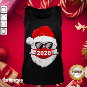 Happy Santa With Face Mask 2020 Christmas Tank-Top - Design By Refinetee.com