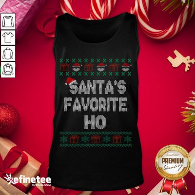 Happy Santas Favorite Ho Christmas Tank-Top - Design By Refinetee.com