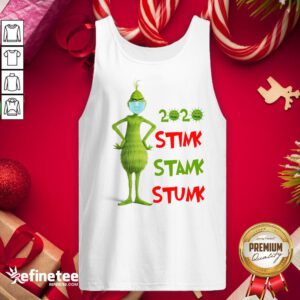 Happy The Grinch Face Mask Coronavirus 2020 Stink Stank Stunk Christmas Tank-Top - Design By Refinetee.com