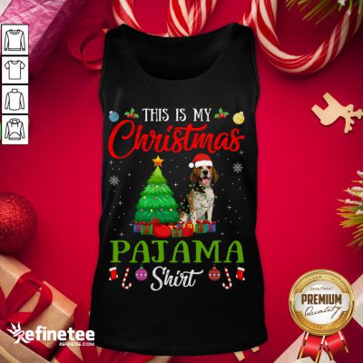 Happy This Is My Christmas Pajama Shirt Beagle Dog Lover Gift Tank-Top - Design By Refinetee.com