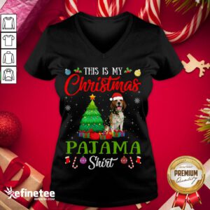 Happy This Is My Christmas Pajama Shirt Beagle Dog Lover Gift V-neck - Design By Refinetee.com
