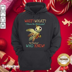 Happy Turtle Wait What I Have An Attitude No Really Who Knew Butterfly Hoodie - Design By Refinetee.com
