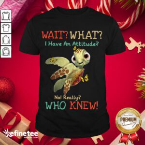 Happy Turtle Wait What I Have An Attitude No Really Who Knew Butterfly Shirt- Design By Refinetee.com
