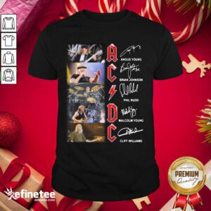 Hot AC DC Angus Young Brian Johnson Phil Rudd Malcolm Young Cliff Williams Signatures Shirt - Design By Refinetee.com