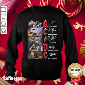 Hot AC DC Angus Young Brian Johnson Phil Rudd Malcolm Young Cliff Williams Signatures Sweatshirt - Design By Refinetee.com